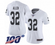 Women's Oakland Raiders #32 Marcus Allen White Vapor Untouchable Limited Player 100th Season Football Jersey