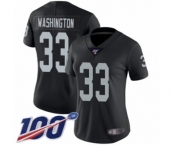 Women's Oakland Raiders #33 DeAndre Washington Black Team Color Vapor Untouchable Limited Player 100th Season Football Jersey