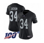Women's Oakland Raiders #34 Bo Jackson Black Team Color Vapor Untouchable Limited Player 100th Season Football Jersey