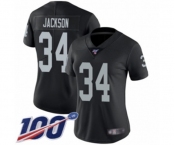 Women's Oakland Raiders #34 Bo Jackson Black Team Color Vapor Untouchable Limited Player 100th Season Football Jersey