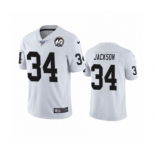 Women's Oakland Raiders #34 Bo Jackson White 60th Anniversary Vapor Untouchable Limited Player 100th Season Football Jersey