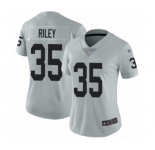 Women's Oakland Raiders #35 Curtis Riley Limited Silver Inverted Legend Football Jersey