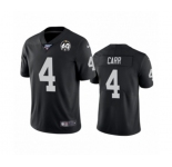 Women's Oakland Raiders #4 Derek Carr Black 60th Anniversary Vapor Untouchable Limited Player 100th Season Football Jersey