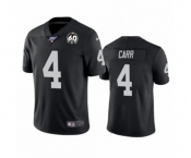 Women's Oakland Raiders #4 Derek Carr Black 60th Anniversary Vapor Untouchable Limited Player 100th Season Football Jersey