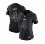 Women's Oakland Raiders #4 Derek Carr Black Gold Vapor Untouchable Limited Player 100th Season Football Jersey