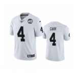 Women's Oakland Raiders #4 Derek Carr White 60th Anniversary Vapor Untouchable Limited Player 100th Season Football Jersey