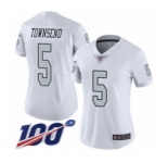 Women's Oakland Raiders #5 Johnny Townsend Limited White Rush Vapor Untouchable 100th Season Football Jersey