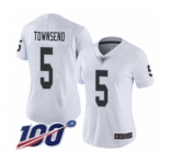 Women's Oakland Raiders #5 Johnny Townsend White Vapor Untouchable Limited Player 100th Season Football Jersey