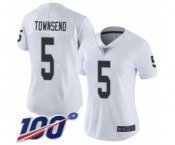 Women's Oakland Raiders #5 Johnny Townsend White Vapor Untouchable Limited Player 100th Season Football Jersey