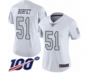 Women's Oakland Raiders #51 Vontaze Burfict Limited White Rush Vapor Untouchable 100th Season Football Jersey