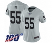 Women's Oakland Raiders #55 Marquel Lee Limited Silver Inverted Legend 100th Season Football Jersey