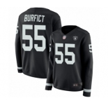 Women's Oakland Raiders #55 Vontaze Burfict Limited Black Therma Long Sleeve Football Jersey