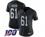 Women's Oakland Raiders #61 Rodney Hudson Black Team Color Vapor Untouchable Limited Player 100th Season Football Jersey