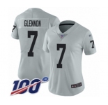 Women's Oakland Raiders #7 Mike Glennon Limited Silver Inverted Legend 100th Season Football Jersey