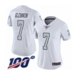 Women's Oakland Raiders #7 Mike Glennon Limited White Rush Vapor Untouchable 100th Season Football Jersey