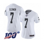 Women's Oakland Raiders #7 Mike Glennon White Vapor Untouchable Limited Player 100th Season Football Jersey