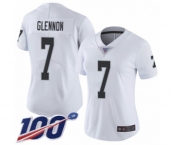 Women's Oakland Raiders #7 Mike Glennon White Vapor Untouchable Limited Player 100th Season Football Jersey