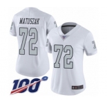 Women's Oakland Raiders #72 John Matuszak Limited White Rush Vapor Untouchable 100th Season Football Jersey