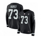 Women's Oakland Raiders #73 Maurice Hurst Limited Black Therma Long Sleeve Football Jersey