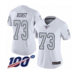 Women's Oakland Raiders #73 Maurice Hurst Limited White Rush Vapor Untouchable 100th Season Football Jersey