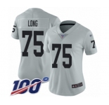 Women's Oakland Raiders #75 Howie Long Limited Silver Inverted Legend 100th Season Football Jersey