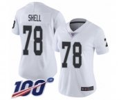 Women's Oakland Raiders #78 Art Shell White Vapor Untouchable Limited Player 100th Season Football Jersey