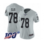 Women's Oakland Raiders #78 Justin Ellis Limited Silver Inverted Legend 100th Season Football Jersey