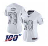 Women's Oakland Raiders #78 Justin Ellis Limited White Rush Vapor Untouchable 100th Season Football Jersey