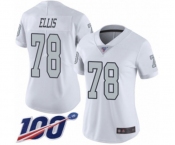 Women's Oakland Raiders #78 Justin Ellis Limited White Rush Vapor Untouchable 100th Season Football Jersey