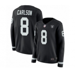Women's Oakland Raiders #8 Daniel Carlson Limited Black Therma Long Sleeve Football Jersey