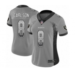 Women's Oakland Raiders #8 Daniel Carlson Limited Gray Rush Drift Fashion Football Jersey