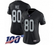 Women's Oakland Raiders #80 Jerry Rice Black Team Color Vapor Untouchable Limited Player 100th Season Football Jersey
