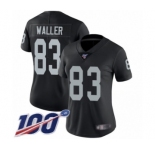 Women's Oakland Raiders #83 Darren Waller Black Team Color Vapor Untouchable Limited Player 100th Season Football Jersey