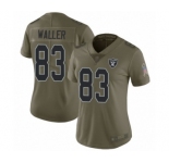 Women's Oakland Raiders #83 Darren Waller Limited Olive 2017 Salute to Service Football Jersey