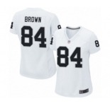 Women's Oakland Raiders #84 Antonio Brown Game White Football Jersey