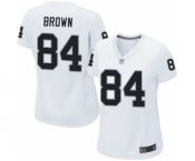 Women's Oakland Raiders #84 Antonio Brown Game White Football Jersey