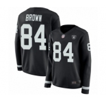 Women's Oakland Raiders #84 Antonio Brown Limited Black Therma Long Sleeve Football Jersey