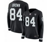 Women's Oakland Raiders #84 Antonio Brown Limited Black Therma Long Sleeve Football Jersey