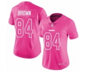 Women's Oakland Raiders #84 Antonio Brown Limited Pink Rush Fashion Football Jersey