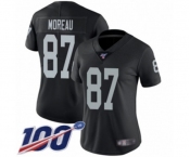 Women's Oakland Raiders #87 Foster Moreau Black Team Color Vapor Untouchable Limited Player 100th Season Football Jersey
