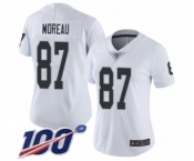 Women's Oakland Raiders #87 Foster Moreau White Vapor Untouchable Limited Player 100th Season Football Jersey