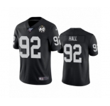 Women's Oakland Raiders #92 P.J. Hall Black 60th Anniversary Vapor Untouchable Limited Player 100th Season Football Jersey