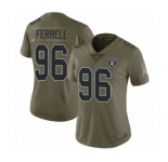 Women's Oakland Raiders #96 Clelin Ferrell Limited Olive 2017 Salute to Service Football Jersey