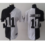 nike women nfl jerseys oakland raiders #11 janikowski white-black[split]