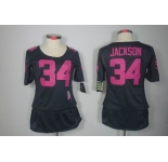 nike women nfl jerseys oakland raiders #34 jackson dk.grey[breast cancer awareness]