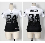 nike women nfl jerseys oakland raiders #34 jackson white-grey[nike drift fashion][second version]