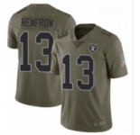 Youth Las Vegas Raiders #13 Hunter Renfrow Olive Stitched Football Limited 2017 Salute to Service Jersey
