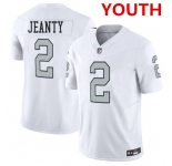 Youth Las Vegas Raiders #2 Ashton Jeanty White 2025 F.U.S.E. Vapor Stitched Football Jerseys