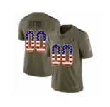 Youth Nike Oakland Raiders #00 Jim Otto Limited Olive USA Flag 2017 Salute to Service NFL Jersey