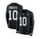 Youth Nike Oakland Raiders #10 Seth Roberts Limited Black Therma Long Sleeve NFL Jersey